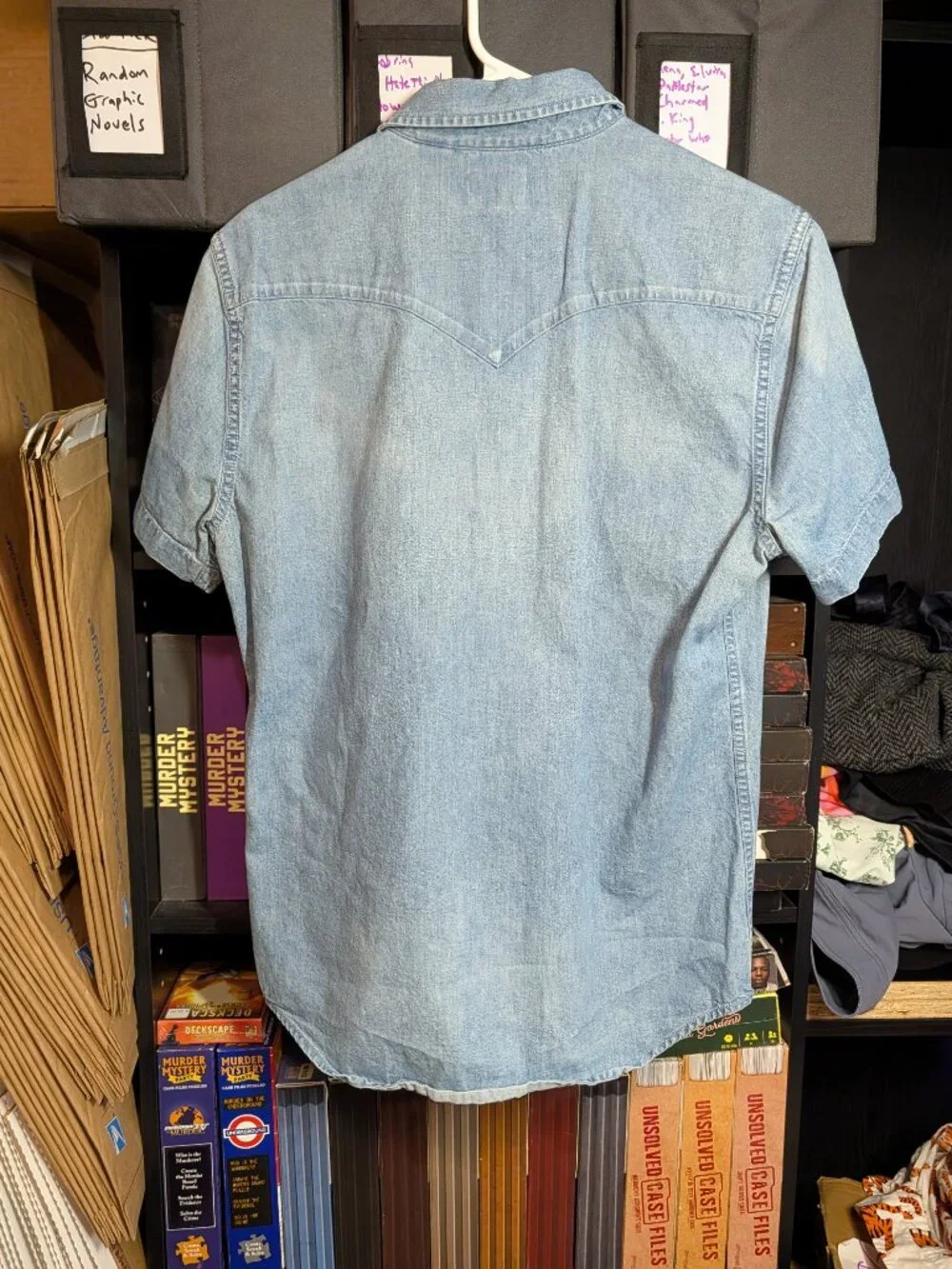 Levi’s Light Wash Short Sleeve Denim Western Shirt Size Small